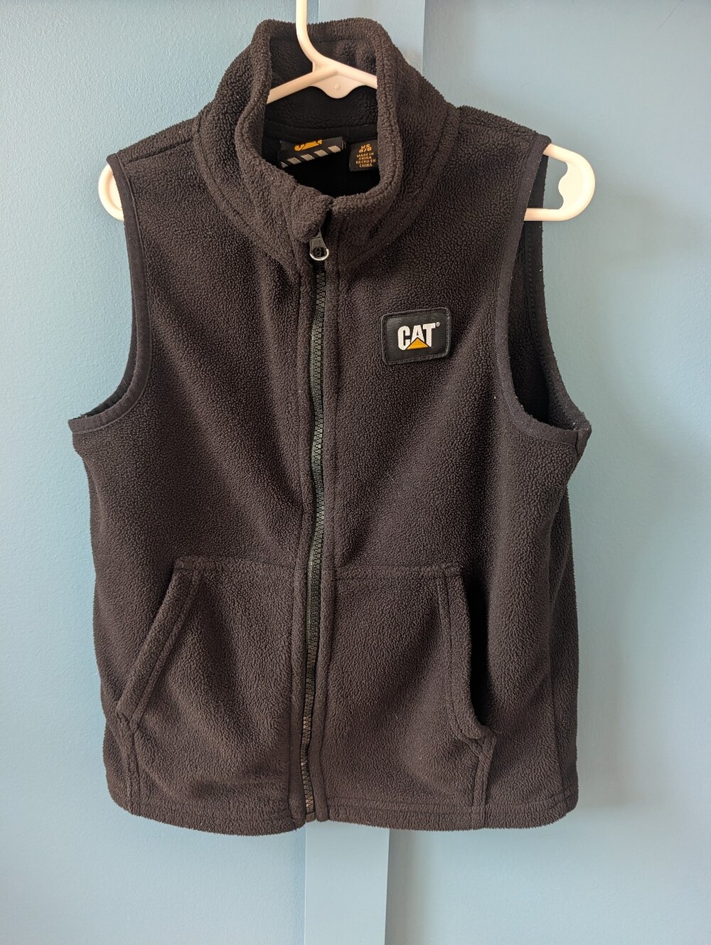 Kids Black Fleece Vest - Warm Sleeveless Jacket